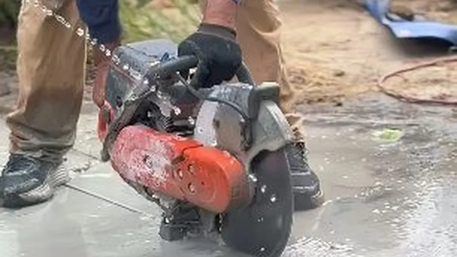 Concrete saw cutting a slab for pipe repair for Plumbing Service in Lakewood Plaza, Lakewood CA
