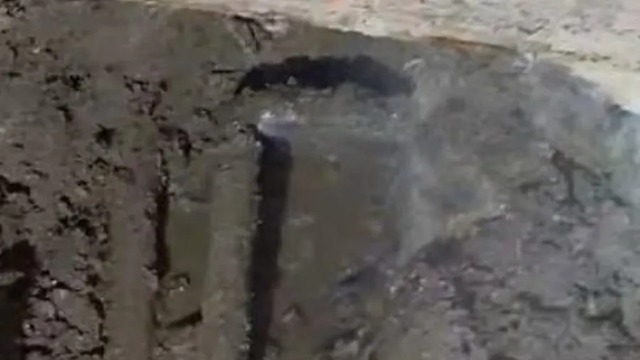 Concrete slab cut open for leak repair access for Leak Detection in Lakewood, CA