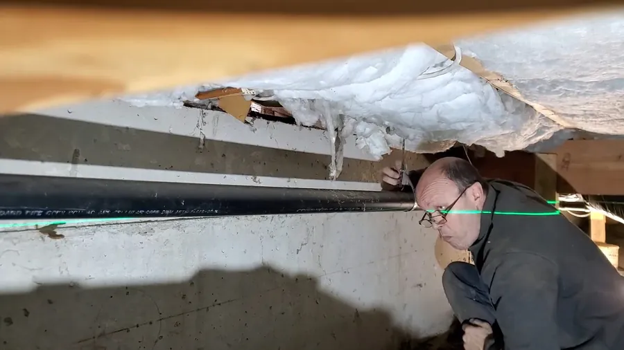 Crawl space drain pipe and cleanout repair area for Slab Rerouting in Lakewood, CA