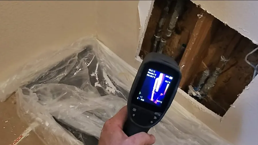 Leak detection access point and exposed pipe repair area for Plumber in Signal Hill, CA