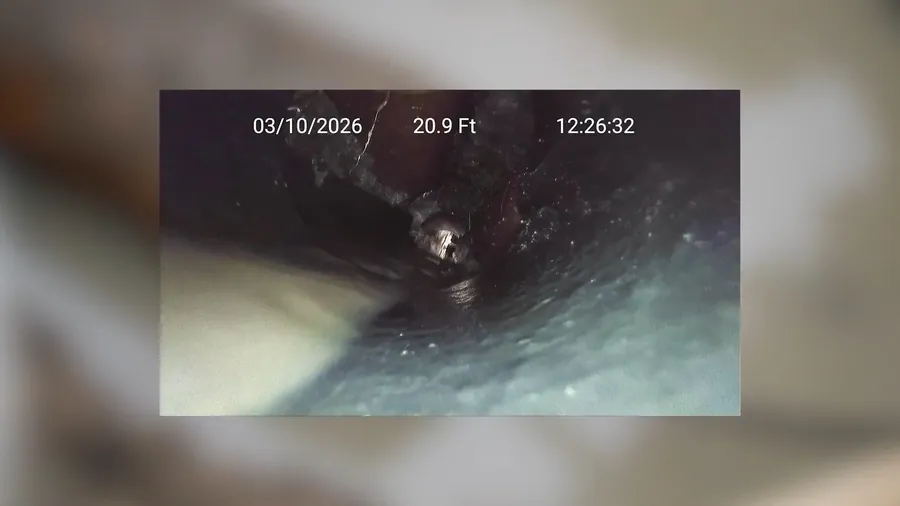 Sewer camera image showing the inside of a pipe for Plumber in Downey, CA
