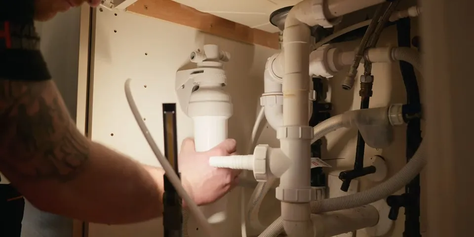 Sink faucet and under-cabinet plumbing connection for Annual Plumbing Checklist for Lakewood Homeowners