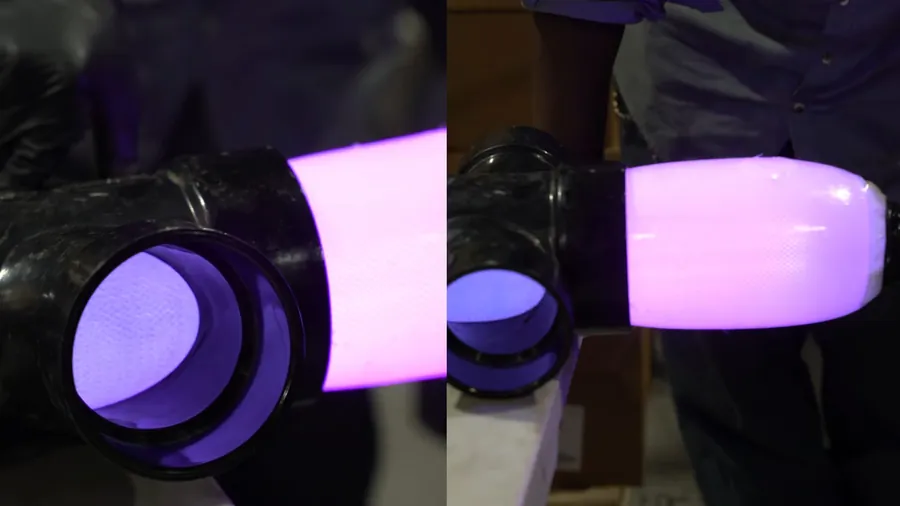UV-lit pipe lining material used in pool plumbing repair for Pool Leak Detection & Repair in Lakewood, CA