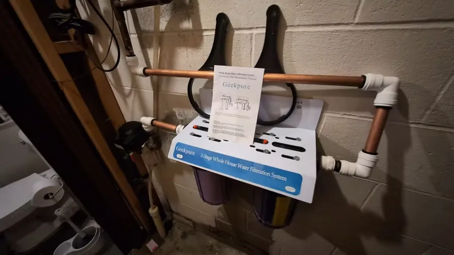 Water filtration instruction tag attached to new piping for Whole-Home Repiping Cost in Lakewood, CA: What to Expect